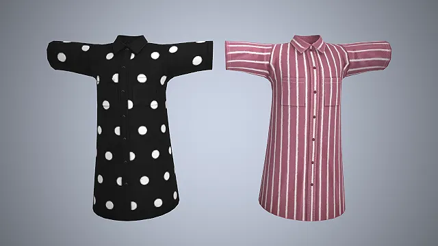 长款衬衫  口袋设计  休闲风  翻领  波点