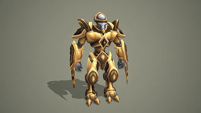 科幻星灵黄金刃爪战士 3D 模型 神族高阶作战单位素材