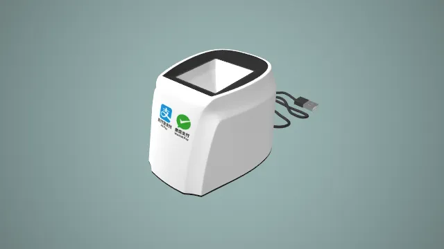 写实风格扫码支付盒子 3D 现代商用收银道具模型