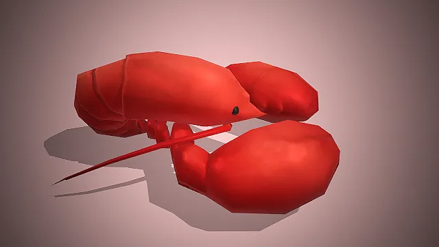 一个卡通风格的红色大龙虾模型