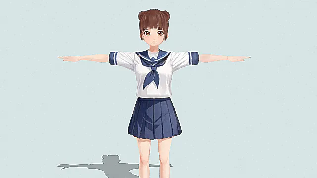 经典水手服校服套装模型