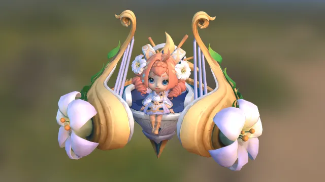 《王者荣耀》中辅助英雄蔡文姬的 “繁星吟游” 皮肤3D模型