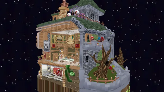 低多边形路易吉的豪宅超级生化危机世界建筑场景