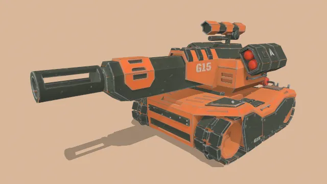 卡通风格化坦克武器车