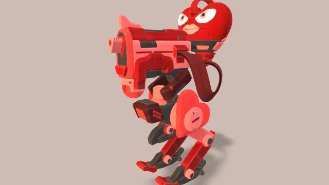 爱心机器人欢乐炮塔枪炮武器