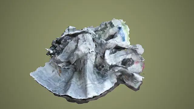 写实风格揉皱报纸团 3D 扫描场景装饰模型