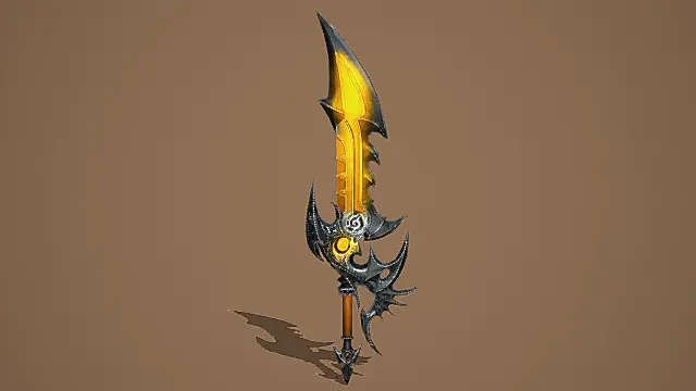 暗黑奇幻风格炎魔弯刀3D模型