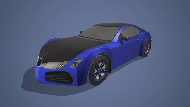 蓝黑配色日产 350Z 跑车写实汽车模型