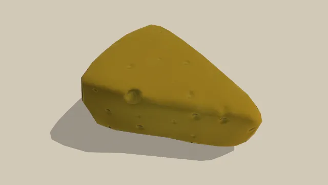 一块奶酪角食品佐料模型