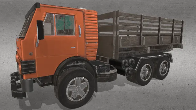 汽车货车大卡车身低多边形模型