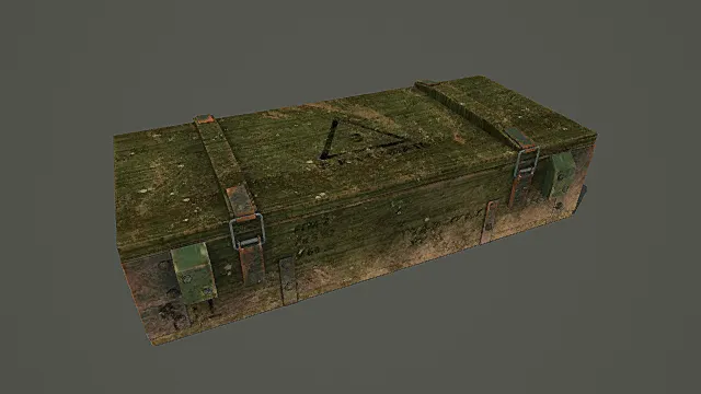 做旧风格军用物资木箱3D模型