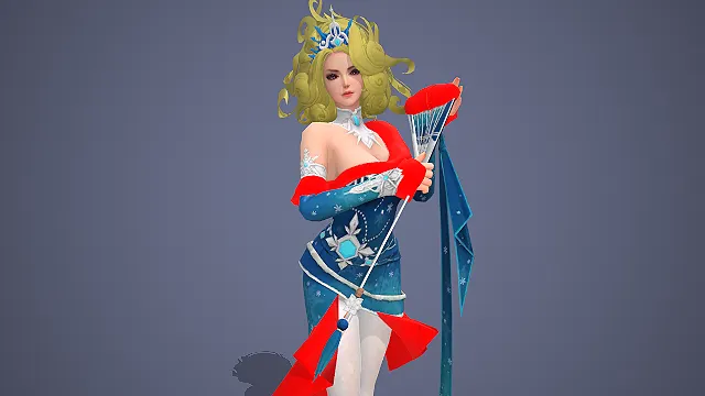 冰雪女王  金发卷发  冰晶折扇  舞者职业