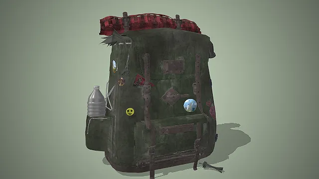 复古军用背包  户外探险  复古工装风  皮革绑带