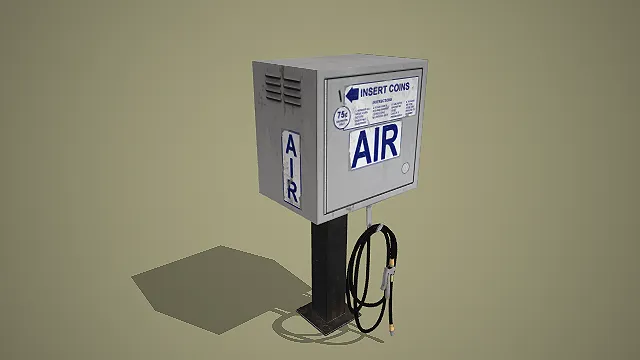 卡通风格复古立式投币式充气机装饰道具