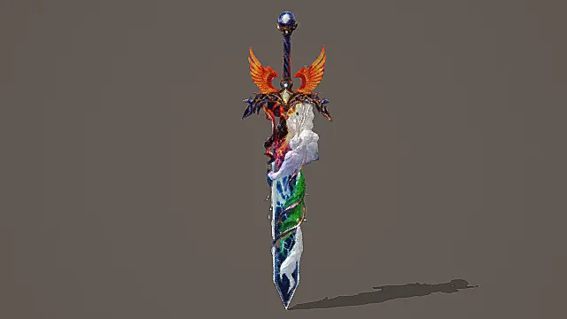 奇幻风炫彩神翼剑3D模型