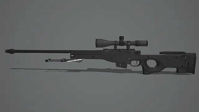 现代狙击风黑色战术狙击枪3D模型