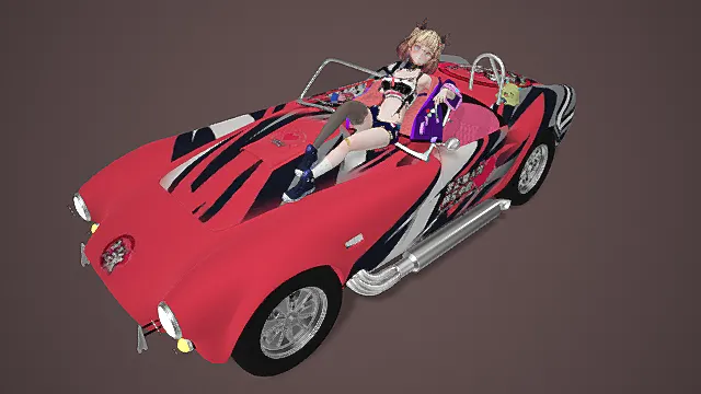 潮酷风格爆改跑车少女场景3D模型
