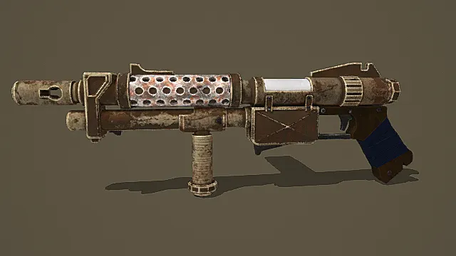 复古废土改装霰弹枪3D模型