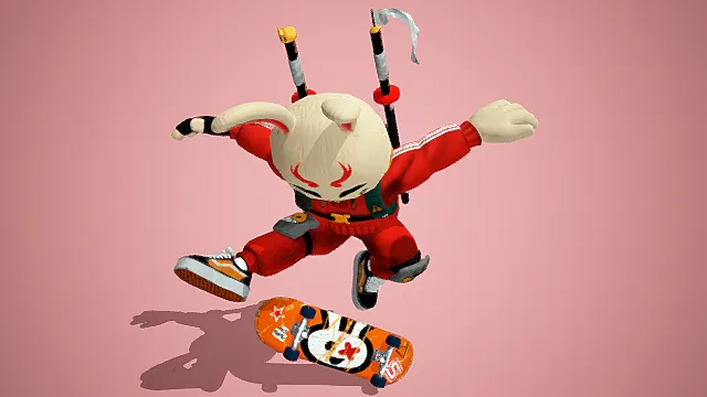 兔子武士滑板手3D模型