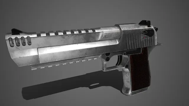 写实  银色  大威力手枪  沙漠之鹰  硬朗  精密感