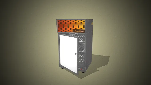 一个复古风格的商用保温展示柜3D模型