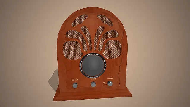 自然主义的新艺术风格复古收音机3D模型