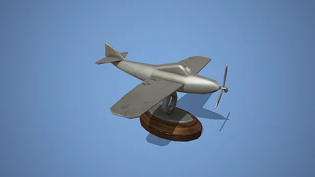 做旧金属螺旋桨飞机木质底座摆件