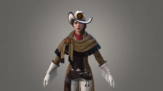 游戏模型 人物模型 牛仔女郎 游戏皮肤