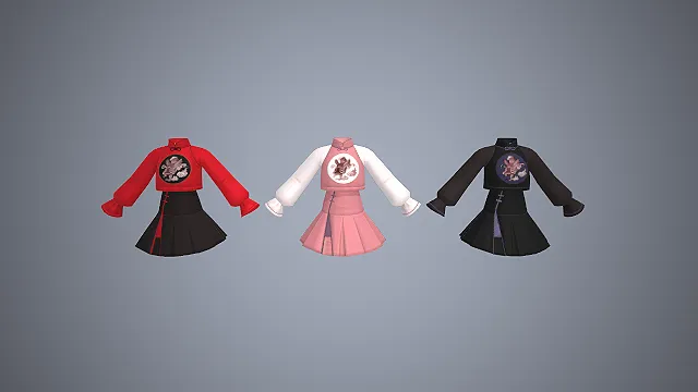 国风  游戏服饰  新中式套装  锦鲤纹  立领