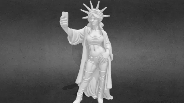 自拍的性感自由女神像