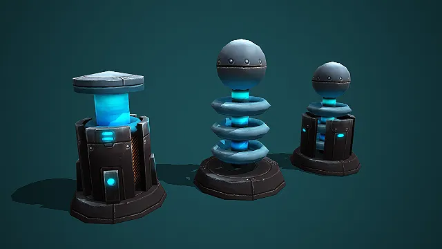 科幻风多形态能量装置 3D 模型