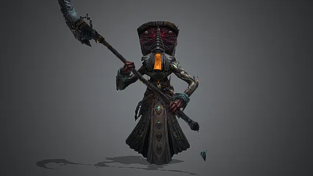 妖界疫瘴秘殿诡面疫咒祭司模型