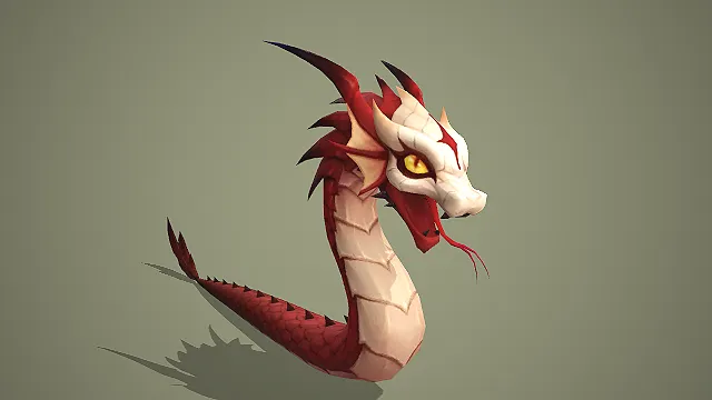 赤鳞东方蛟龙怪物模型