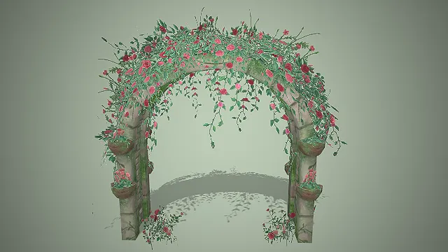 蔷薇花拱门  场景道具  玫瑰花卉  欧式花园