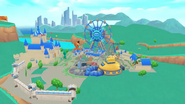 低多边形游乐园场景城堡建筑