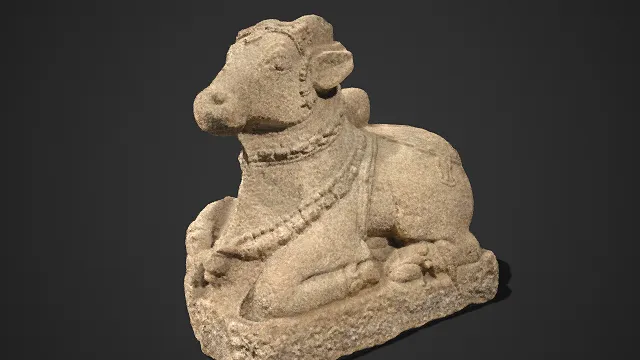 印度教  圣牛雕像  宗教  古朴  石材雕琢  文化氛围