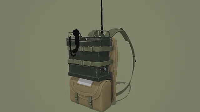 卡通风格战术堆叠背包3D模型