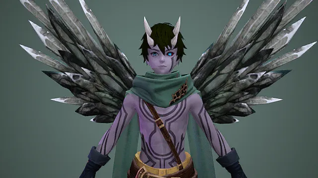 游戏人物角色- 恶魔骨骼已绑定