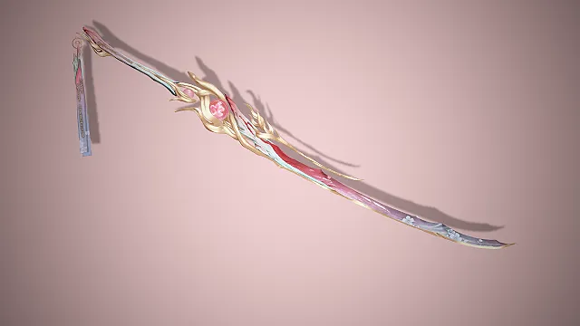 樱花主题长刀  梅花纹饰  古风仙侠  游戏武器