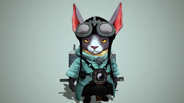 带喷气背包的猫   3D游戏角色模型