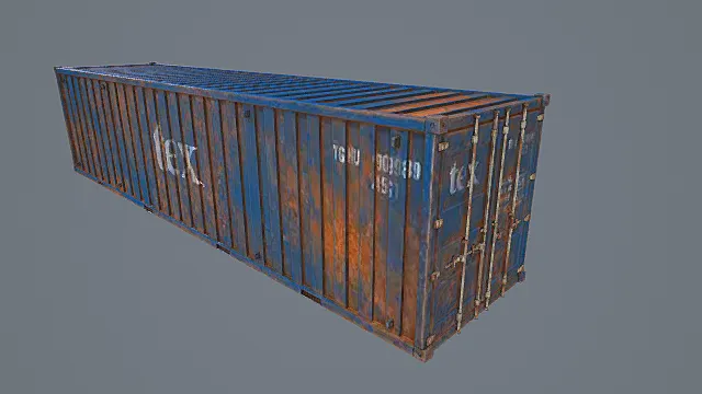 做旧风格工业集装箱3D模型