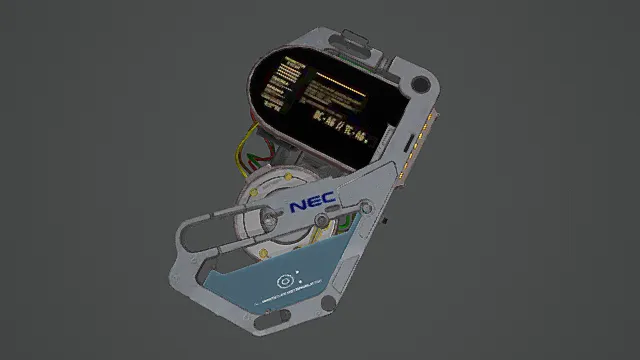 复古未来风格便携数据终端道具 3D 模型
