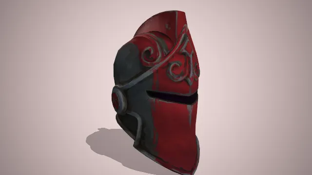 灰色红色组成的铁头盔