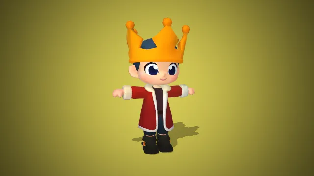 小小国王：金色皇冠与红色斗篷的统治者