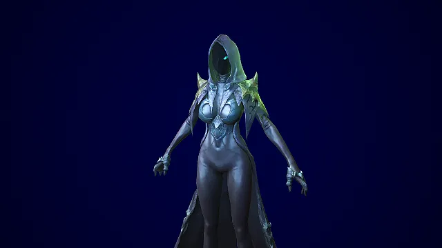 紫黑幽影兜帽邪魅女妖：冥域鬼面暗灵模型