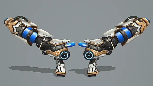 机甲科技双持炮游戏武器3D模型