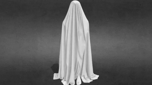 逼真裹布女幽灵雕像obj