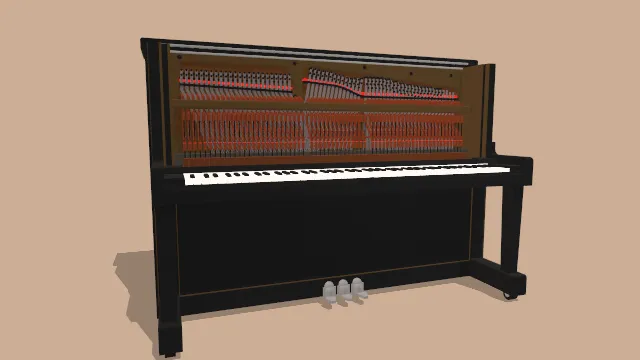 卡通风格直立钢琴乐器家具