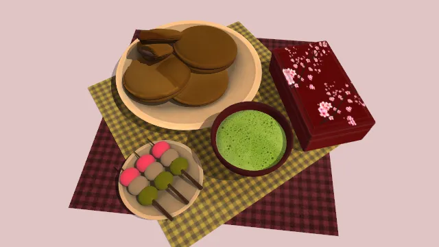 日式甜点套装铜锣烧抹茶丸子