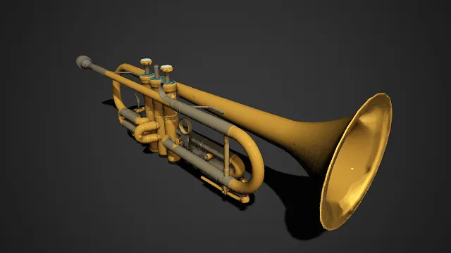 复古  铜管小号  磨损氧化  老乐器  怀旧  音乐